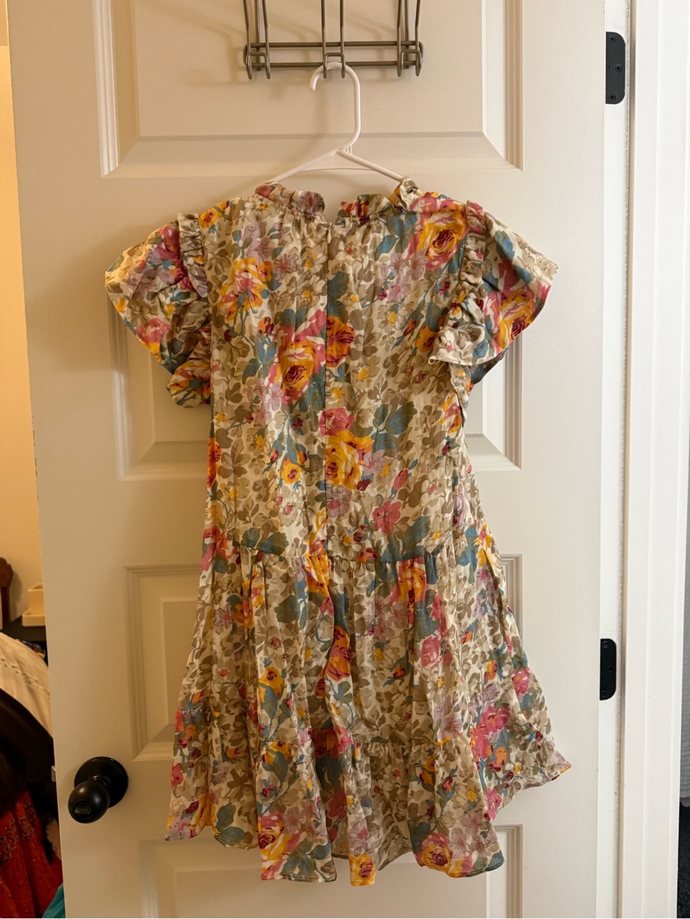 Sea NY Floral Ruffle Short Sleeve Dress - Pink & Blue Floral - Picture 2 of 3
